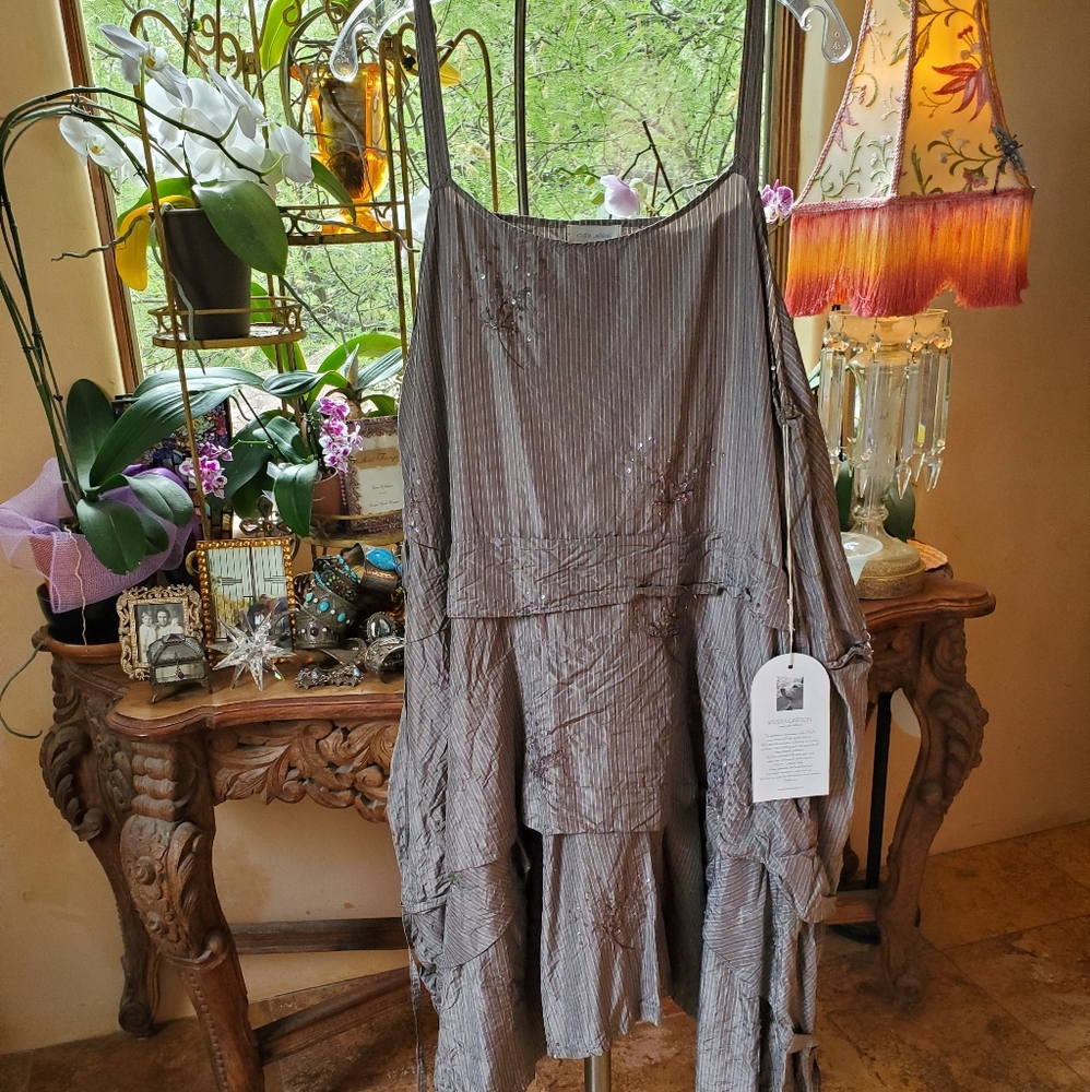 KRISTA LARSON TAFFETA SEQUIN DRESS NWT